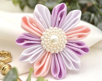 Flower brooch "Pastels" fabric flower with brooch pin for pinning