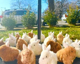 Alpaca bunny, white/brown alpaca bunny, real alpaca bunny, stuffed animal alpaca toy, soft handmade, Easter bunny, hypoallergenic bunny