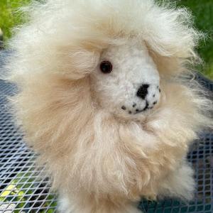 Handmade alpaca fur lion, stuffed animal toy,