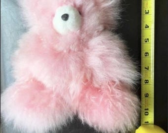 Bear, Pink baby alpaca fur, teddy bear baby alpaca fur hypoallergenic alpaca toy