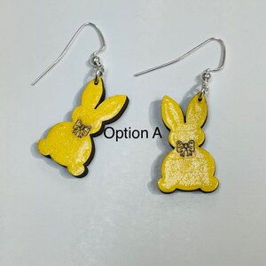 Easter bunny, yellow Easter bunny, Easter gift, Easter basket stuffers, easter jewelry, Christian easter jewelry, spring jewelry