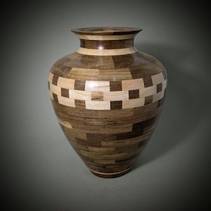 Segmented Teak Vase
