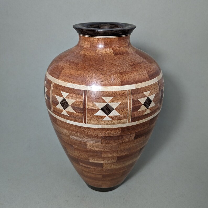 Segmented Wooden Vase Etsy