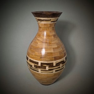 Segmented Wooden Vase