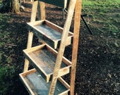 Reclaimed wood ladder shelf