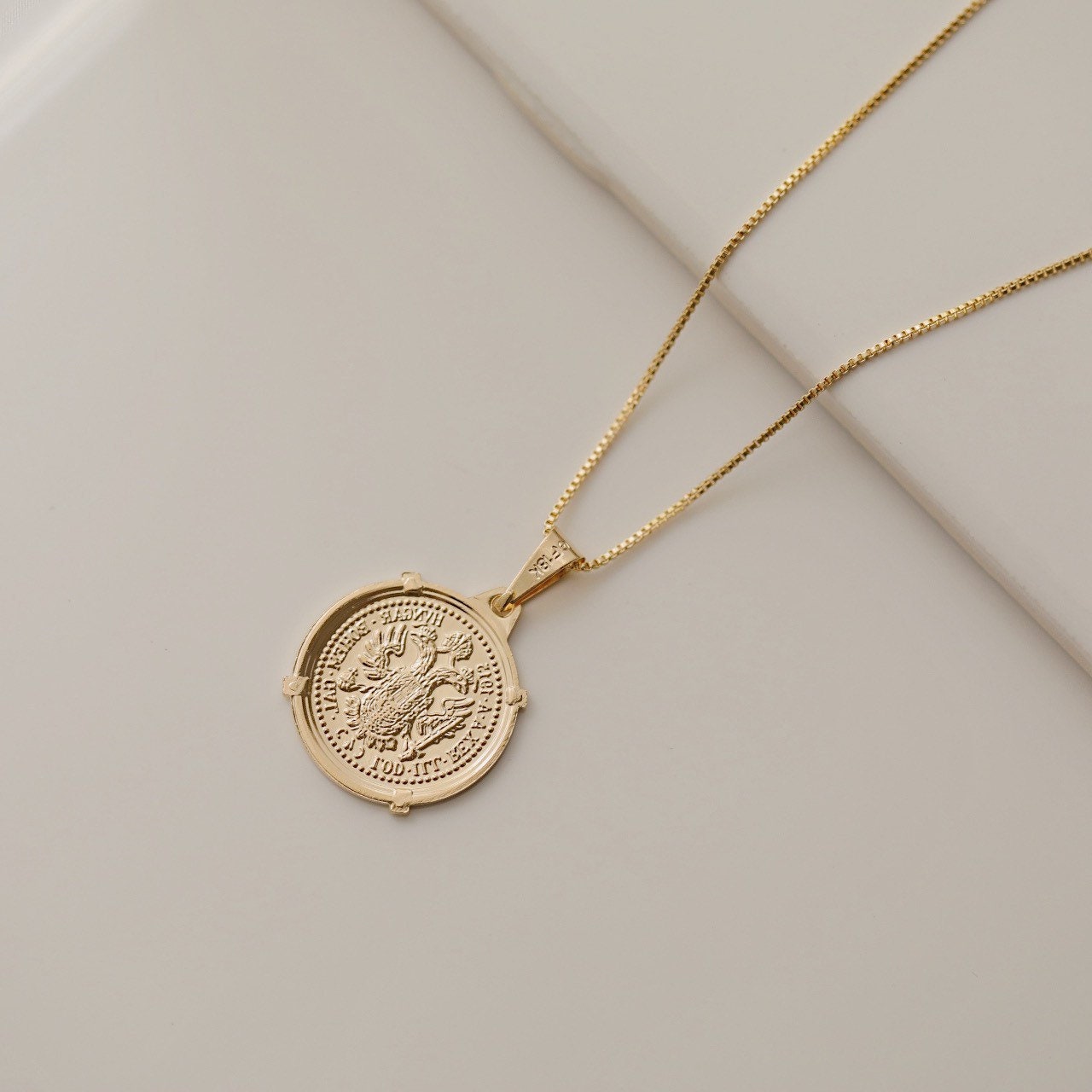 Austrian Coin Necklace 18k Gold Filled Gold Coin Pendant - Etsy