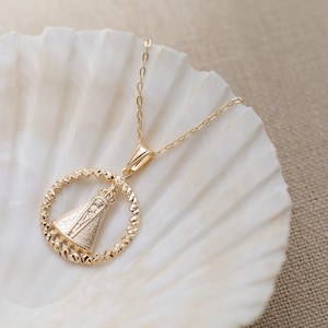 Virgin Mary Necklace, 18K Gold Filled, Our Lady Of Charity Necklace, Crown Necklace, Nuestra Señora de la Caridad Del Cobre