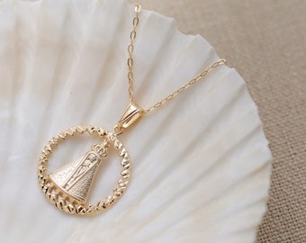 Virgin Mary Necklace, 18K Gold Filled, Our Lady Of Charity Necklace, Crown Necklace, Nuestra Señora de la Caridad Del Cobre