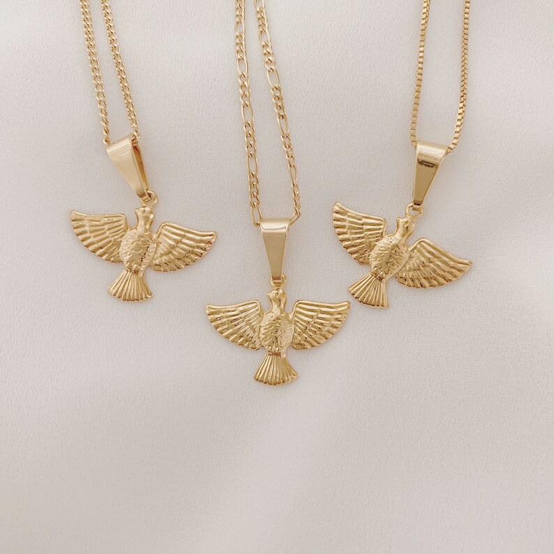 18k Gold Filled Dove Necklace Spirit Necklace Holy Spirit Etsy