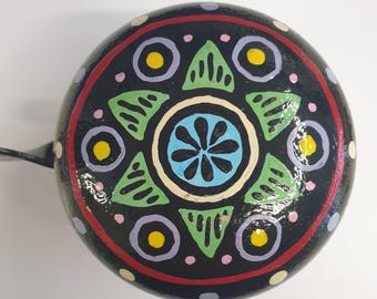 grande sonnette de vélo : motif, peint à la main, 8 cm de diamètre