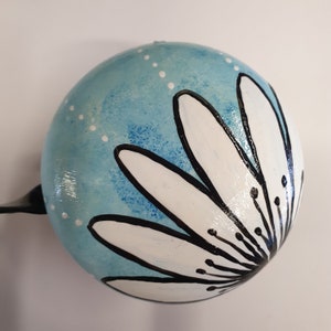 large bicycle bell: flower, hand-painted, 8 cm diameter