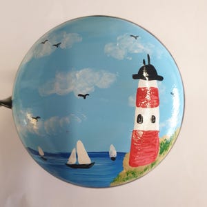 large bicycle bell: lighthouse, hand-painted, 8 cm diameter