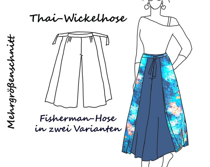 Wrap Pants Sewing Pattern Layered Look Thai Pants SXXXL Goa Multisize Cut on Paper Etsy