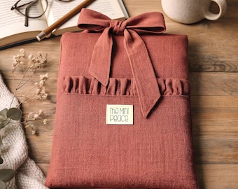 Funda de lino para libros – Funda hecha a mano – Cubierta protectora para libros – Regalo para amantes de los libros – Funda acogedora para libros