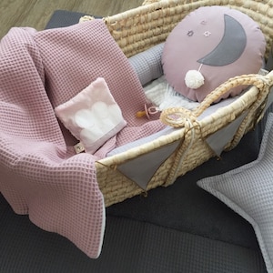 Cuddly blanket made of waffle piqué and fleece fabric (many colors)