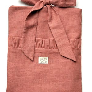 Linen Book Sleeve – Handmade Book Sleeve – Protective Cover for Books – Gift for Book Lovers – Book Lover Gift – Cozy Gift Book Cover Terracotta