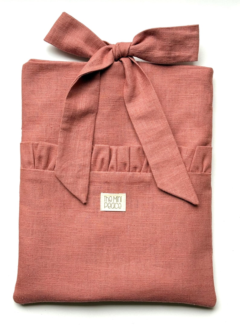 Linen Book Sleeve – Handmade Book Sleeve – Protective Cover for Books – Gift for Book Lovers – Book Lover Gift – Cozy Gift Book Cover Terracotta