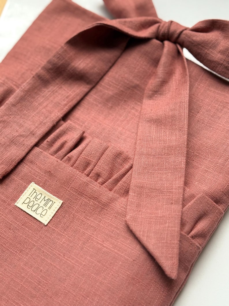 Linen Book Sleeve – Handmade Book Sleeve – Protective Cover for Books – Gift for Book Lovers – Book Lover Gift – Cozy Gift Book Cover image 9