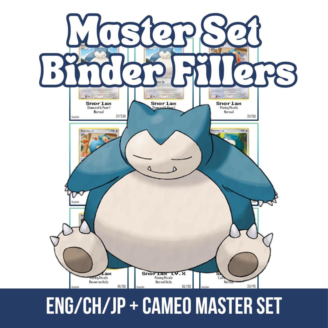 Snorlax Master Set Binder Fillers - Etsy