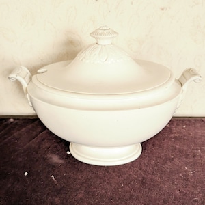 antique French terrine, white, ceramic