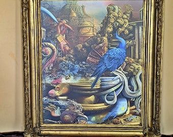 Antique baroque frame with unique limited digital artwork