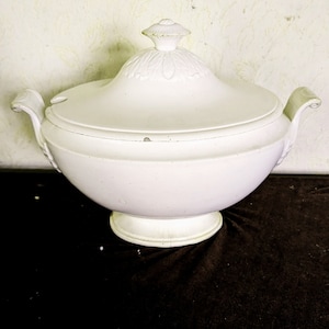 antique French terrine, white, ceramic
