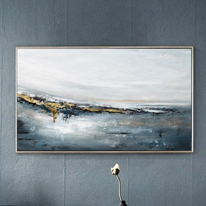 horizontale Original-Gemälde-Leinwand-Kunst Acryl-Original moderne riesige Acryl-Gemälde-Oversized Gemälde grau abstrakt-Flur-Kunst