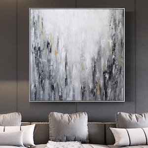 Gray large abstract painting-modern wall art-large wall art-painting-original abstract painting-living room wall art-home decor artwork
