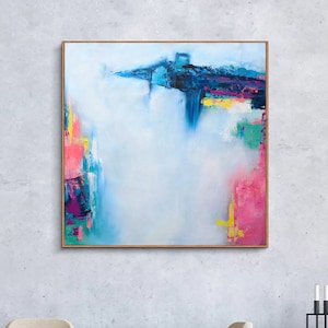 Colorful large painting-one of a kind oil painting-colorful wall art-pink wall art-modern wall art-large abstract painting-original abstract