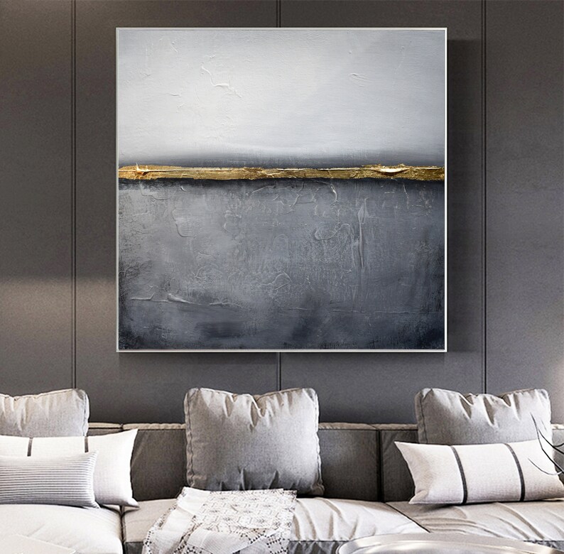 Abstract Paintinggold Canvas Paintinggrey Canvas Paintingoriginal