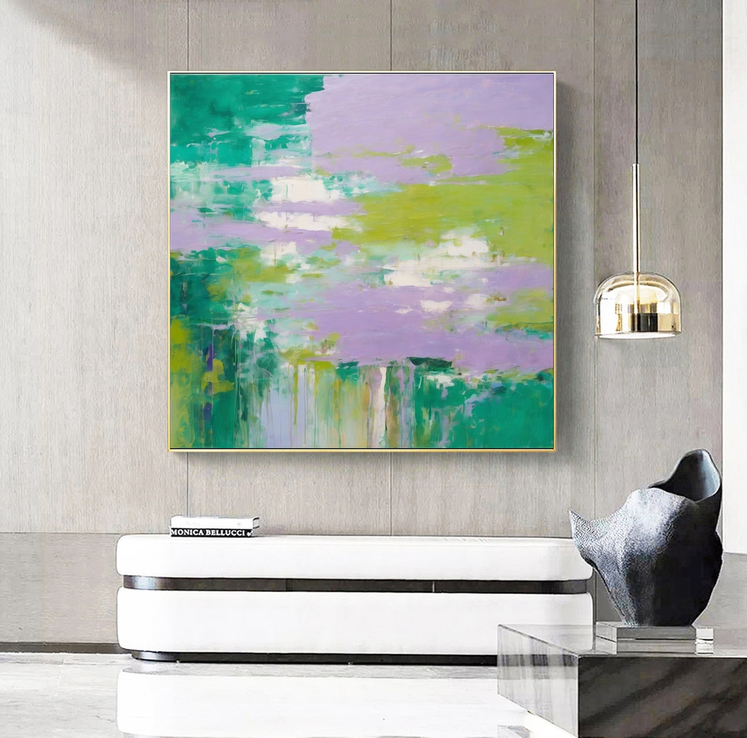 Green and Purple Abstract Art-abstract Canvas-abstract Expressionism ...