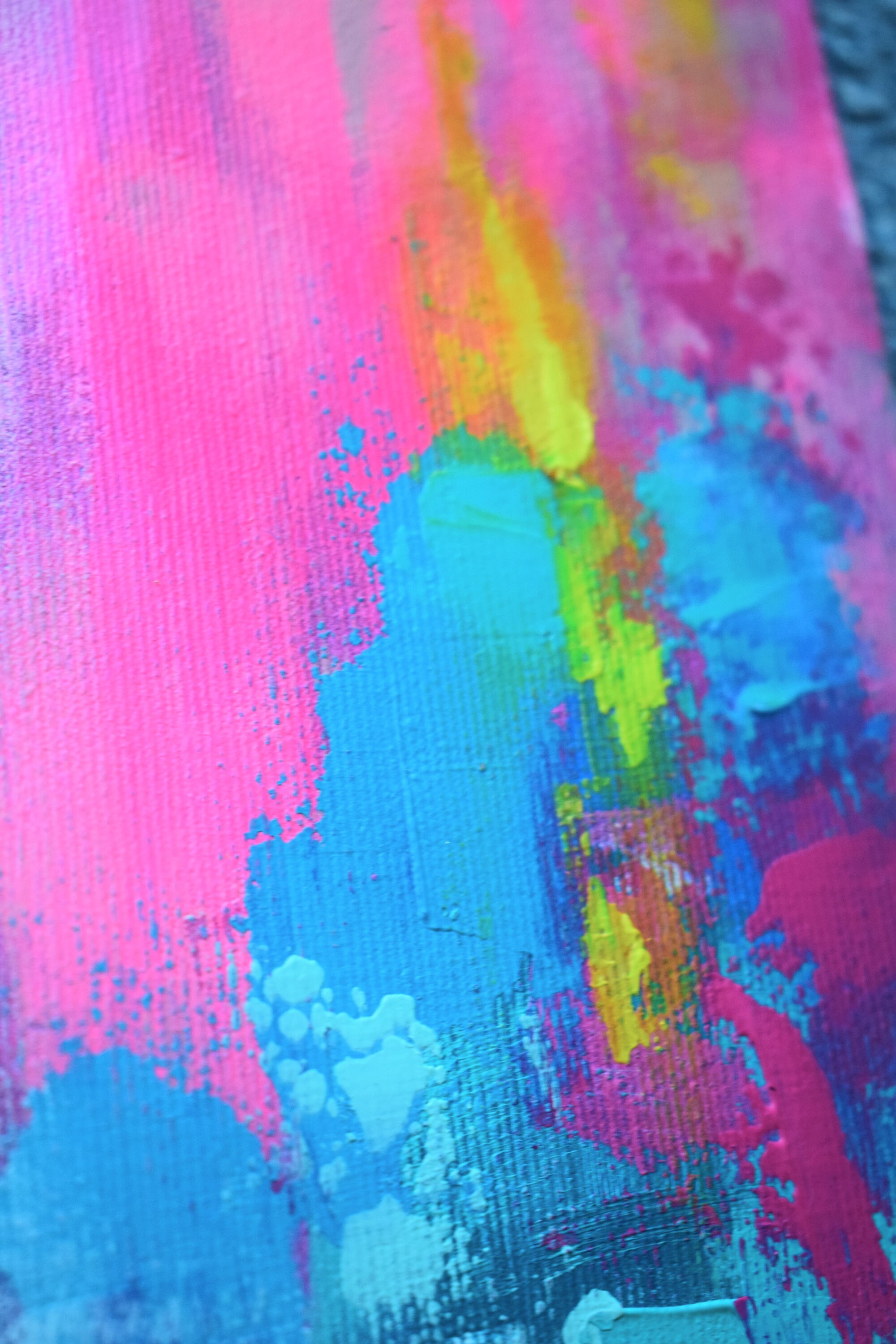 Blue and Pink Abstract Paintingcolorful Wall Artpink Abstract Art