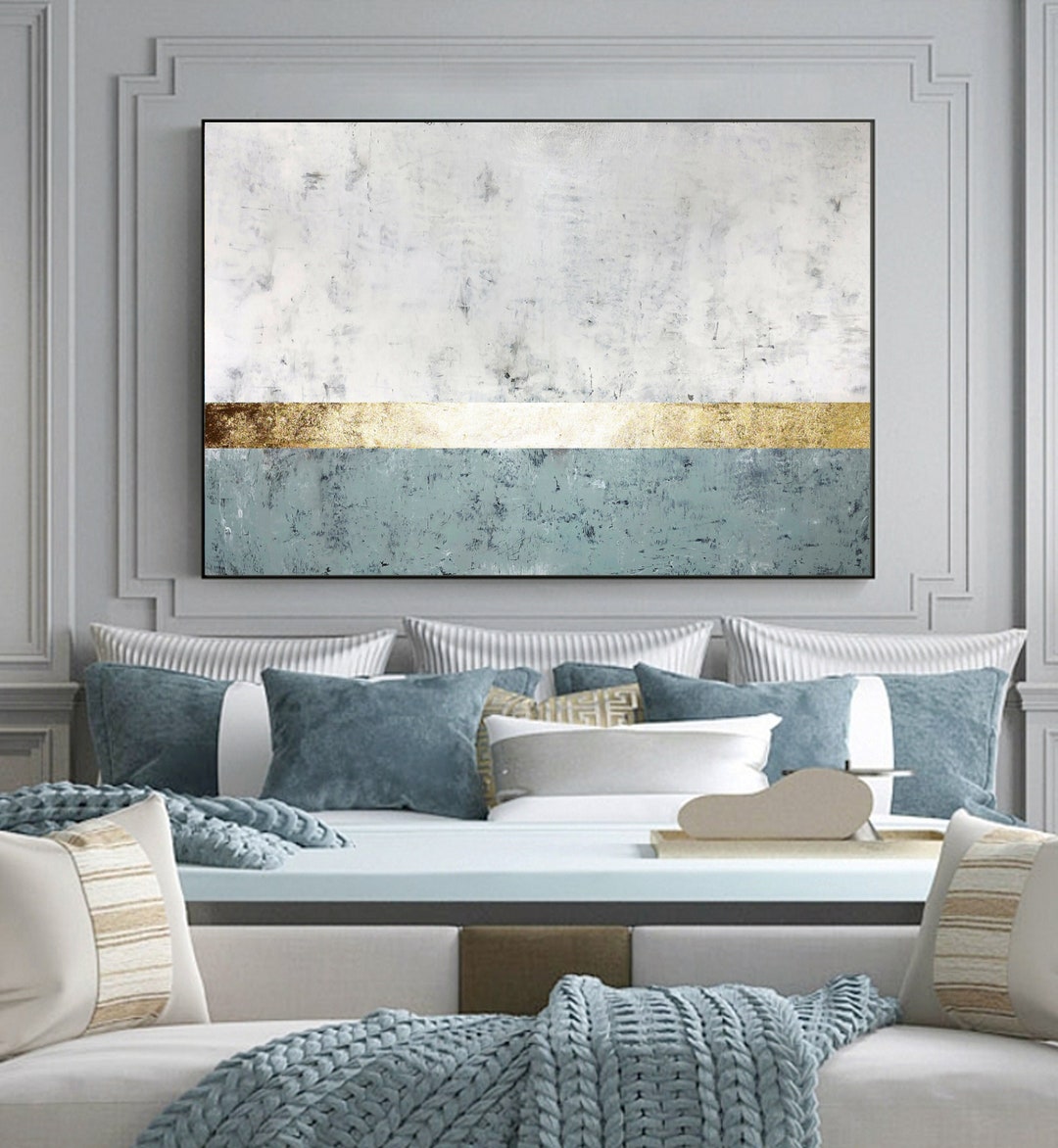 Gray and Gold Abstract Paintingminimal Abstract Artgold Lea Painting