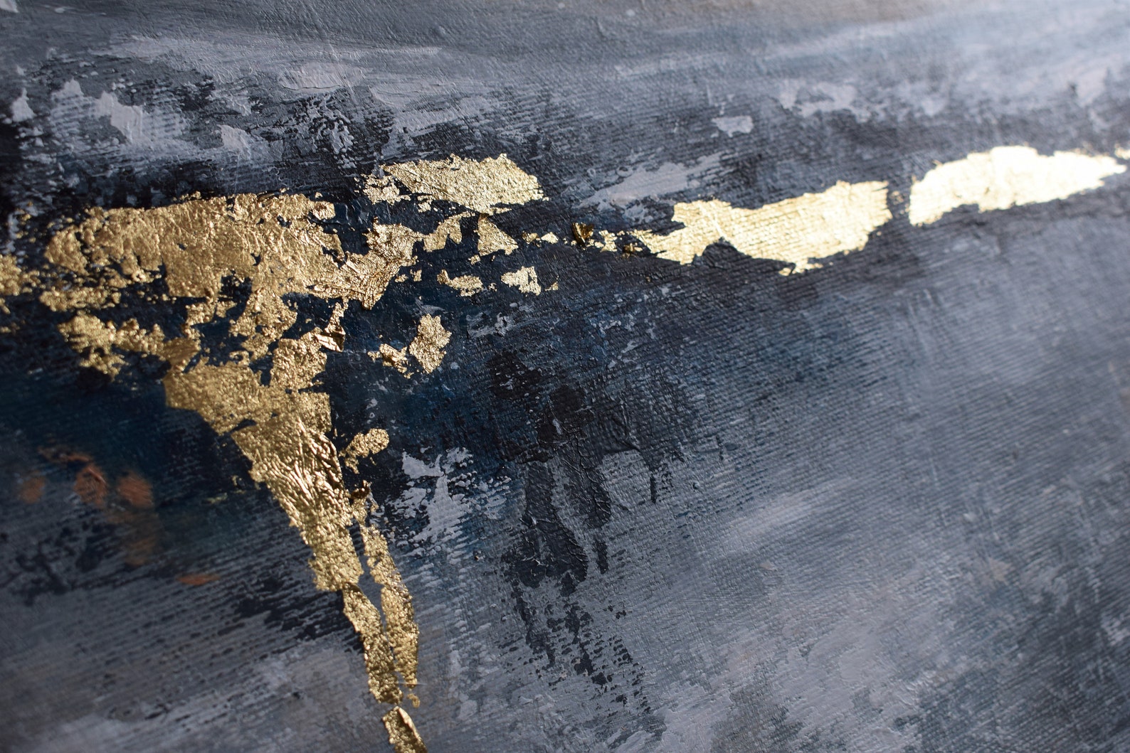 Gray and Gold Abstract Paintingoriginal Acrylic Paintinggold Etsy