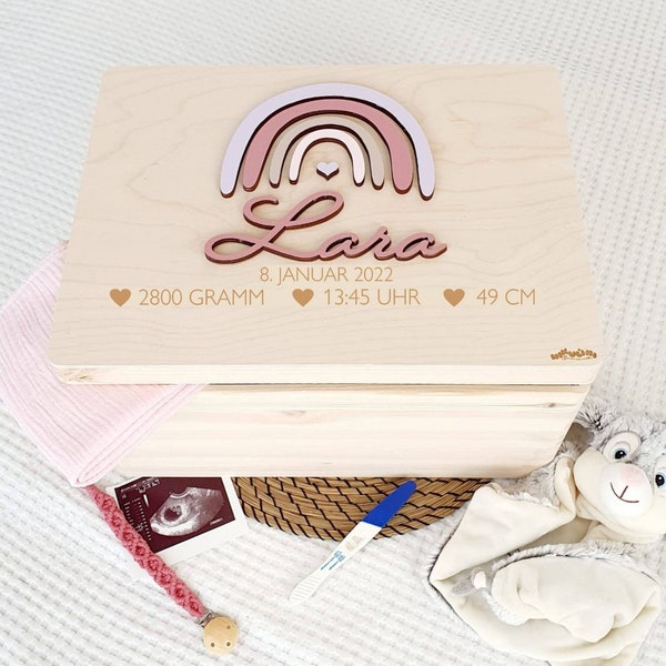 Personalized memory box baby, memory box, wooden box, personalized baby gift, birth gift, box with name, box