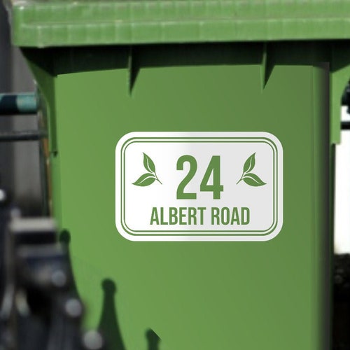 Wheelie Bin Numbers X4 Custom House and Road Street Name Etsy UK