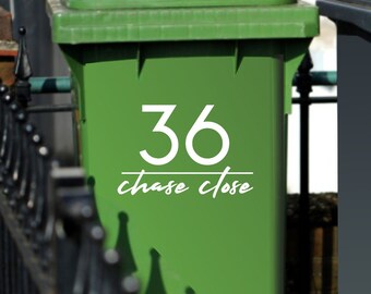 Wheelie Bin Number Stickers Address Label Custom Stickers - Etsy