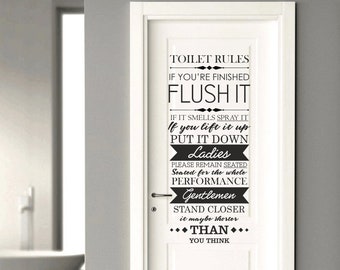 Toilettenregeln Etsy