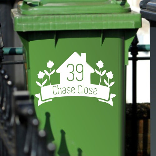 Wheelie Bin Number Stickers Custom Dustbin House Graphic Etsy UK