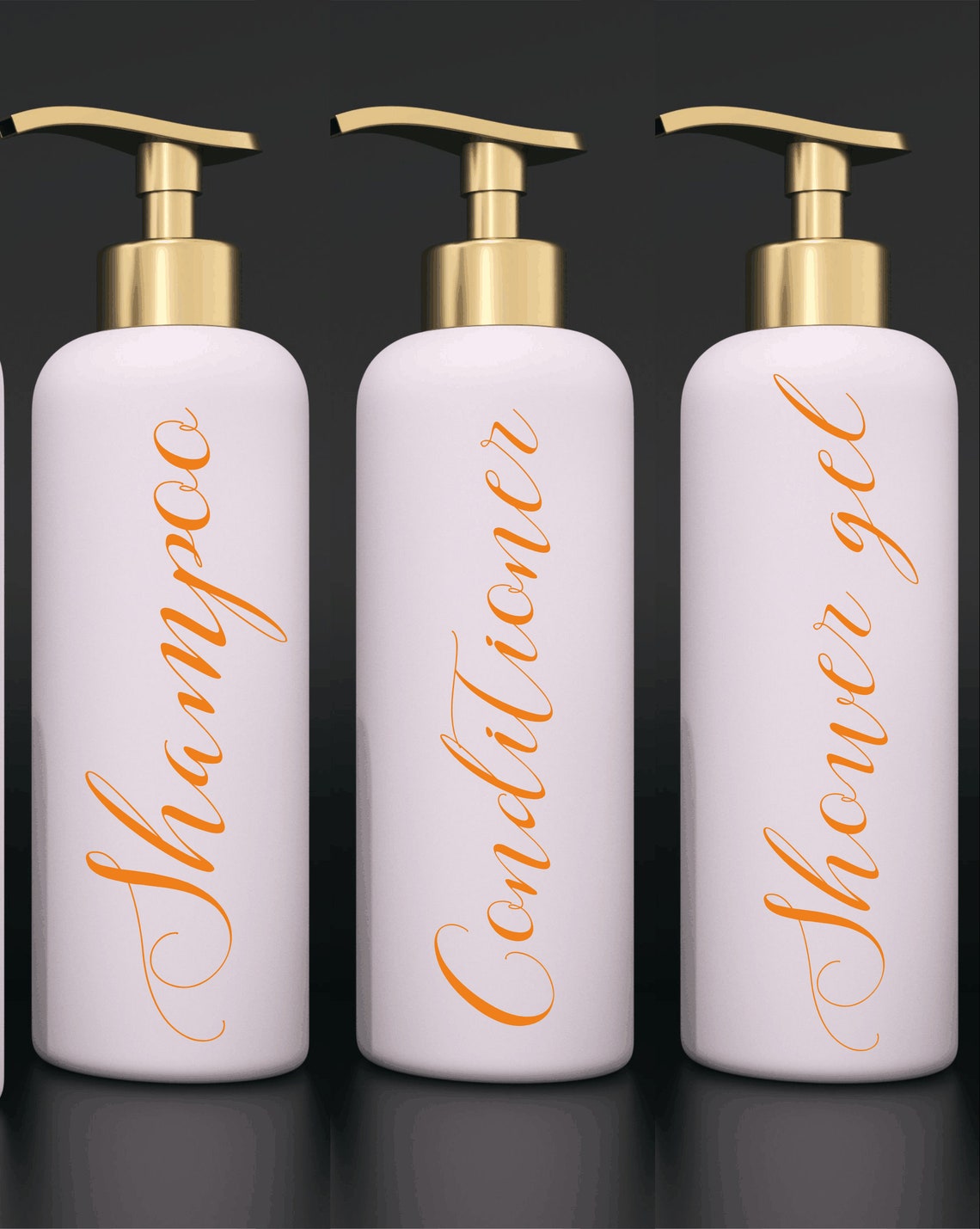 Set of 3 Vinyl Decal Shampoo Conditioner & Shower gel Decal Etsy