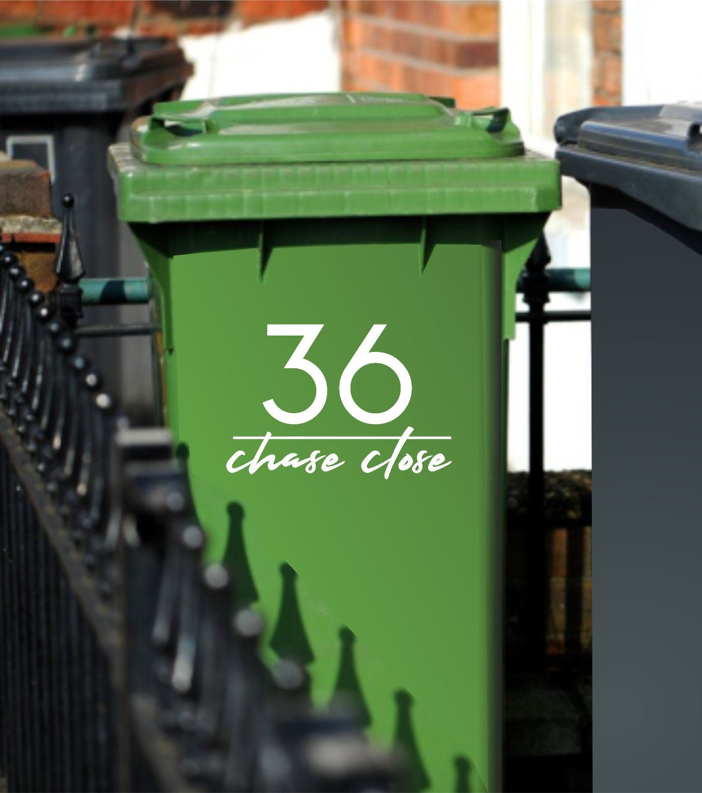 4 x Custom Vinyl Decal Wheelie Bin Stickers House Number Street Name Pink 2 4 x Custom Vinyl Decal Wheelie Bin Stickers House Number Street Name Pink 2