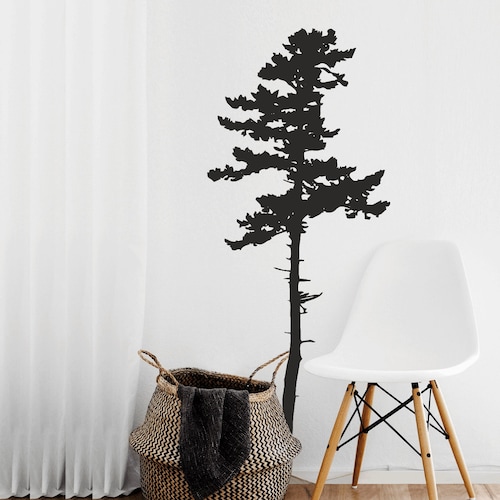 Pine Trees Wall Decal Forest Wall Art Pine Tree Decor Set Etsy