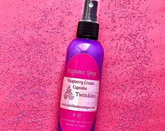 Raspberry Cream Cupcake Fragrance Spray, ONE 4 oz Spray, Cupcake Body Spray, Dessert Fragrance, Cake Body Mist