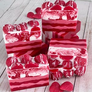 Strawberry Delight Handcrafted Soap, Soap Bar, Strawberries and Cream Fragrance