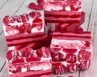 Strawberry Delight Handcrafted Soap, Soap Bar, Strawberries and Cream Fragrance