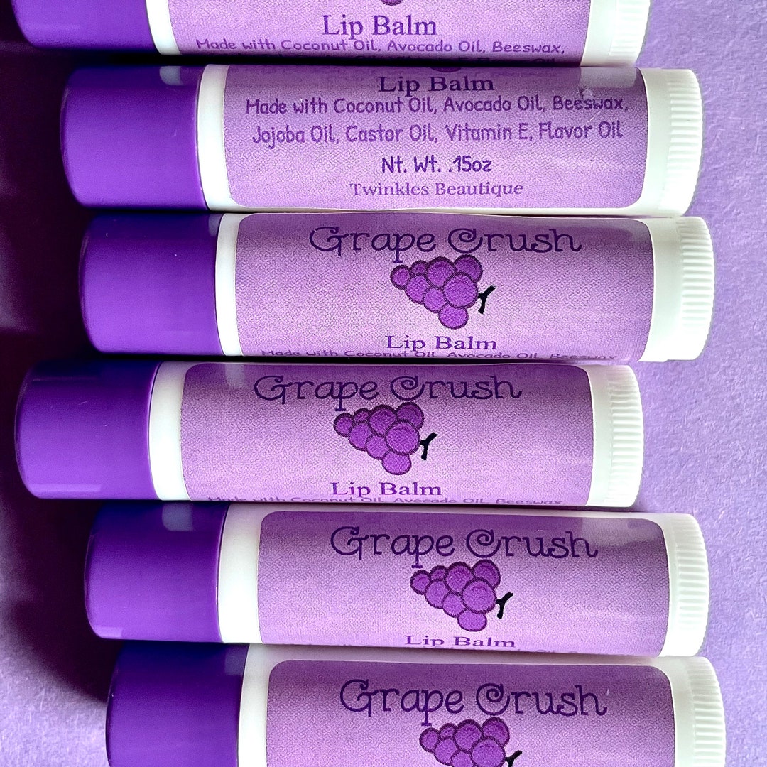 Grape Crush Lip Balm, Beeswax Lip Balm, Lip Moisturizer, Jojoba Avocado