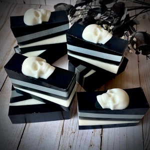 Rebel Handcrafted Soap, Glycerin Soap Bar, Skull Soap, Goth bath gift, Halloween Soap Favors