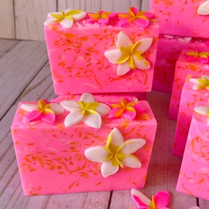 Plumerias In The Breeze Handcrafted Soap, Glycerin Soap Bar, Spring Soap, Gift Soap, Floral Soap image 8