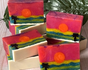 Sunset Over Belize Handcrafted Soap, Soap Bar Soap, Beach Soap, Summer Soap, Gift Soap