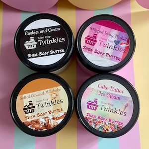 Ice Cream Parlor Body Butter Collection , Shea Butter, Body, Whipped Body Cream, Dessert Body Butter, Gourmand Scents